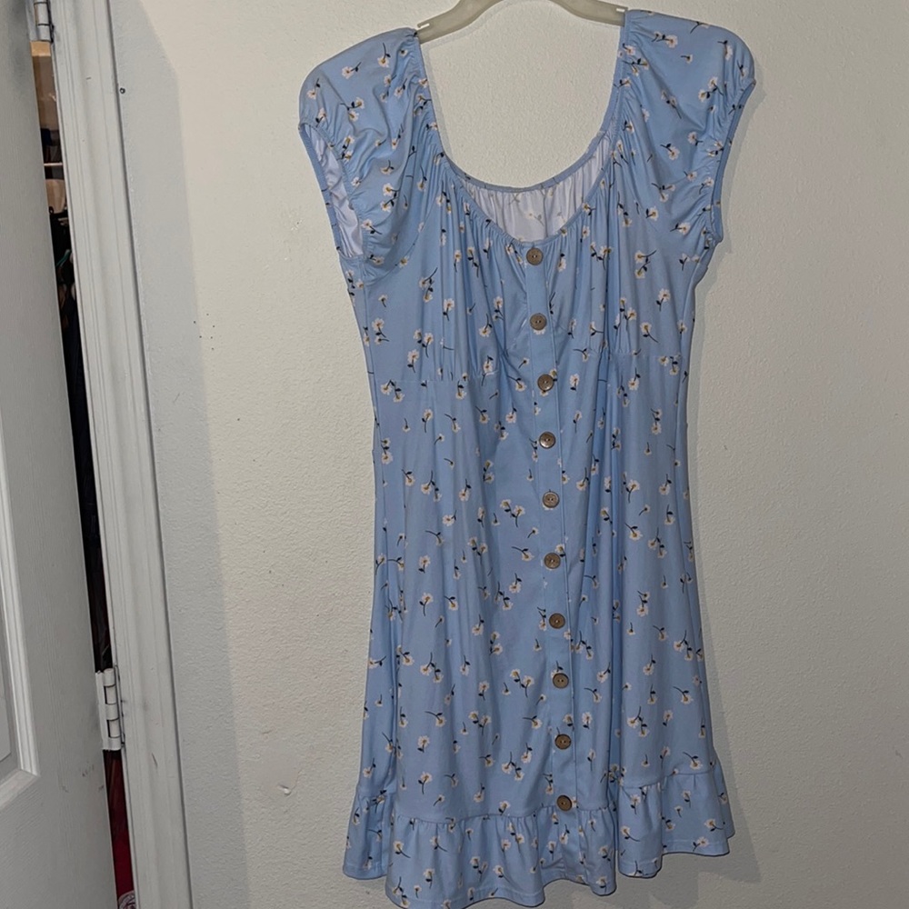 light blue floral dress